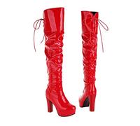 WGFJKI Over The Knee High Heel Pole Dancing Boots for Women, 11.5CM/4.52IN, Bright Sleeve, Comfortable Fit