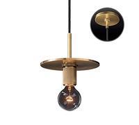 WGFJKI Pendant Lights 1-Light Vintage Ceiling Pendant Lighting Metal Brass Finish UFO Shape Gold Adjustable Chandelier Pendant Lamp for Kitchen Island Dining Room Farmhouse