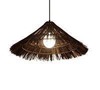 WGFJKI Personalized Straw Hat Pendant Lights Natural Rattan Woven Hanging Lamp Romantic Beach Decor Lampshade LED Creative Country Pendant Ceiling Lamp Wicker Light Cover enterprise