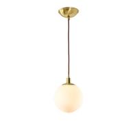 WGFJKI Planet Pendant Light, Brass Hanging Lamp with White Glass Lampshade, Bedside Lighting Suspension Lamps, G9 Sockets, Spherical Bedroom Chandelier, Minimalist Drop Lights