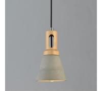 WGFJKI Retro Cement Pendant Light Solid Wood Pendant Lamp Japanese Style Cone Concrete Stone Hanging Ceiling Lights Fixture Nordic Adjustable Cord Restaurants Chandelier, E27