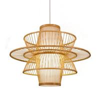 WGFJKI Retro Japanese Style E27 Chandelier Hand Woven Pendant Lights Traditional Bohemian Ceiling Hanging Lamp Vintage Home Decor Lighting Fixtures For Kitchen, Bedroom, Dining, Living Room