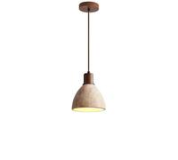 WGFJKI Small Creative Hanging Lamp Japanese Style Log Yellow Travertine Pendant Light E27 Lamp Base Kitchen Dining Room Island Table Chandeliers for Tea Room Lighting