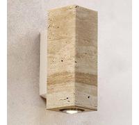 WGFJKI Square Natural Stone Wall Light Minimalist Indoor Washer Natural Stone LED Wall Sconce Bedside Wall Lamp for Bedroom Foyer Kitchen Entryway Farmhouse(White,23cm)