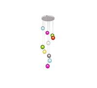 WGFJKI Staircase Chandeliers Glass Multi Lights Creative Living Room Pendant Light Villa Ceiling lamp Duplex Apartment Spiral Stairs Long Chandelier, 40 * 200cm,Multi Color
