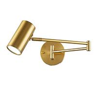 WGFJKI Swing Arm LED Wall Light Adjustable Wall Sconce Bedroom Bedside Reading Lamp Industrial Creative Folding Machinery Double Section Rocker Wall Spotlight - Gold
