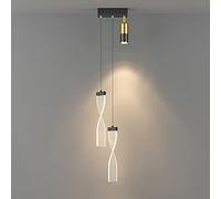 WGFJKI Ultra-thin Twisted Pendant Light, Spiral Acrylic Hanging Lamp with Adjustable Spotlight, Bedside Ceiling Suspension Lamps, LED Chaner, Interior Decorative Lighting Drop Lights