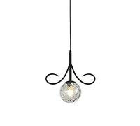 WGFJKI V-intage Glass Pendant Light Black Glass Globe Shade Chandelier Hanging Light Flower Shape Adjustable Cord Ceiling Pendant Light Fixtures for Bedroom Living Dining Room
