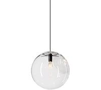 WGFJKI Vintage Chandelier with Ribbed Globe Glass Shade Pendant Light Loft Bar Ceiling Light Fixture Clear Creative Single Head Hanging Light for Kitchen Island Dining Room