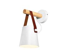 WGFJKI Wall Light Wooden Leather Decorative Led Wall Lamps E27 Base Lighting Fixture for Living Room Bedroom Bedside Study Porch Aisle Corridor [Energy Class A++]