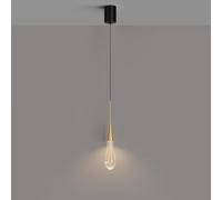 WGFJKI Water Drop Pendant Lighting Seed Crystal Pendant Light, LED Long Tube Pendant Light Fixtures Gold Ceiling Hanging Lights For Kitchen Island 10W 6000K/3 Color Mode