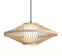 WGFJKI Wood Hanging Lamp Fixture Woven Pendant Light Creative Handmade Lampshade Chandelier Rattan Basket Pendant Hanging Fixture Tea Room Villa Decorative Lamp enterprise
