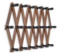 WGFKVAS Expandable Coat Rack, Accordion Wall Hangers, 19 Hooks Wooden Hat Rack Wall Mounted, Hat Hooks for Keys, Coffee Mug, Coats