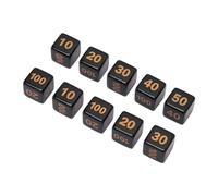 WGFOIP 10PCS Game Dice Cubes, Plastic Right Angle 6 Sided Numbers Black, with 13CM Size for Board Math Educational Games