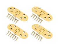 WGFOIP 180 Degree Flap Hinge Zinc Alloy Metal Durable Folding Flip Top Hinge for Folding Tables Sewing Machines 4 Sets (Bright Gold)