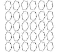 WGFOIP 30Pcs Hollow Frame Open Bezels with Rounded Edges for DIY Jewelry Making, Durable Stainless Steel Resin Pendants (Hexagonal Small*30pcs)
