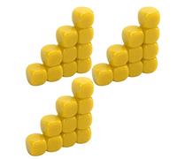 WGFOIP 30PCS Plain Dice Blocks with Smoothed Surface, 16MM DIY Board Game Accessories, Plastic with Round Corners, 6 Sided Dice Cube, Easy to Draw On for Board Games Mat (Yellow)