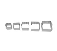 WGFOIP 5 Pcs Stainless Steel Cookie Cutters Set with Handle Durable Rust Proof Biscuit Mould for Baking DIY Cookies Cakes Valentine Day Kitchen Tools (Quadrate)