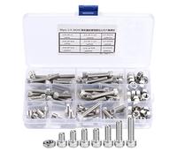 WGFOIP 90Pcs Hex Head Screws, 304 Stainless Steel UNC Machine Screws with Storage Case and 6 Sizes, for Mechanical Repairs and DIY Projects