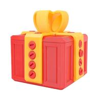 WGFOIP Annoying Present Box, Funny 3D Printed Gift Box for Pranks & Surprises, Ideal for Xmas & Birthdays, 3.9x3.9in Size (Red with Gold)