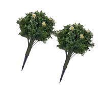 WGFOIP Artificial Topiary Ball Trees Lifelike Faux Greenery Plants for Garden Patio 2pcs 19.69" with Chrysanthemum Spikes
