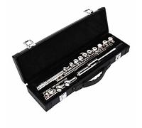 WGFOIP C Tone Flute Stylish Cupronickel Flute Assembly Kit for Beginners 16 Closed Hole Wind Instrument 36.5cm Silver