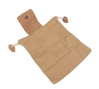WGFOIP Canvas Foraging Bag Durable Foldable Waist Tool Pouch for Outdoor Fruit Picking, Hiking for Men and Women, Khaki Cow Leather and Canvas 8.3x8.7x0.4in