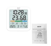 WGFOIP Digital Hygrometer Thermometer with LCD Backlight Display for Home and Office Comfort Control - 3.42" Screen, Records Max/Min Temperature and Humidity, Adjustable Alarm