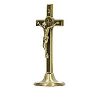 WGFOIP Hand Made Zinc Alloy Metal Vertical Catholic Crucifix Wall, Sturdy Standing For Home Decor, Perfect Baptism, 4.7 X 5.2 X 12cm, For Desktop Decoration, Etc. (Copper Color)