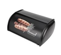 WGFOIP Large Capacity Stainless Steel Bread Box Holder Bin Container Kitchen Storage Organizer Secure Access Anti Skid Household Use (Black)