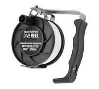 WGFOIP Multipurpose Dive Reel for Cave Diving and BCD Equipment Compact 290FT Stainless Steel White Line (Black)