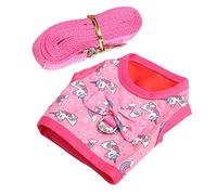 WGFOIP Rabbit Harness Leash Cute Design Comfortable Vest for Small Pets Like Chinchillas and Hamsters - Polyester and Nylon - Includes 1 Traction Rope (S)