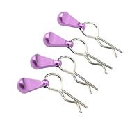 WGFOIP RC Car Body Clips with Pull Tabs Durable and Easy to Use for 1/8 and 1/10 Remote Control Cars Stainless Steel and Aluminum Alloy 4 Pieces (Purple)