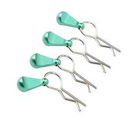 WGFOIP RC Car Body Clips with Pull Tabs Durable and Easy to Use for 1/8 and 1/10 Remote Control Cars Stainless Steel and Aluminum Alloy 4 Pieces (Green)
