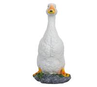 WGFOIP Resin Duck Figurine with Hand Painted Details (White)