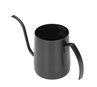 WGFOIP Stainless Steel Professional Gooseneck Coffee Kettle Slow Pour Over Pot for Home Use (Seven-Character Handle 350ml Black (with Scale))