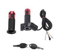 WGFOIP Twist Throttle Grips, Automatic Detection of Voltage Below 100V, Half Throttle Grip for Electric Bikes, for 12-84V Electric Bikes or Scooters (Red)