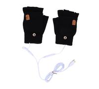 WGFOIP USB Heated Gloves Fingerless Soft and Breathable Electric Hand Warming Gloves for Skiing and Gaming Winter Use (Black)