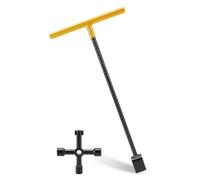 WGFOIP Water Meter Key, Steel T-Handle 4-Way Utility Key Design, Water Shut Off Wrench Tool for Valves, Faucets and Curb Main Water Control