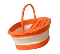 WGFOIP WGFOIP Foldable Thickened Foot Bath Tub with Massage Point for Home Apartment Dormitory, Plastic, 15.55x13.39x7.48in (Orange White) (Orange White)