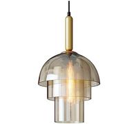 WgGUIF Grey Glass Pendant Lamps Modern Creative Hanging Lamps Dome Multi -Layer Chandelier Rope Adjustable Ceiling Lights E27 Base Pendant Lighting Fixture Living Room Bar Counter
