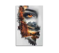 WGJYMX Creative Character Landscape Fusion Decorative Painting Canvas Wall Posters And Modern Family Bedroom Decor 20x30inch(50x75cm)