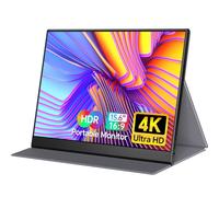 WGK True 4K Portable Monitor - 15.6 inch UHD 3840×2160 100% sRGB USB-C HDMI External Second Monitor Portable IPS Computer Display with Speakers for Laptop MacBook Switch PS5/4