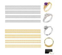 WGLILO Ring Sizer Adjuster for Loose Rings,16 Pack 4 Size for Different Band Widths, Invisible Guards for Women & Men, Spiral Silicone Tightener Set with Polishing Cloth(Gold & Clear)