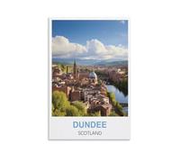 WGMDOEE Dundee Scotland Vintage Travel Poster 20x30inch(50x75cm) Canvas Poster Living Room Wall Art Home Decor
