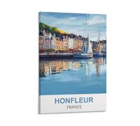 WGMDOEE Honfleur France Vintage Travel Poster 16x24inch(40x60cm) Canvas Poster Living Room Wall Art Home Decor