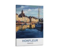 WGMDOEE Honfleur France Vintage Travel Posters 16x24inch(40x60cm) Canvas Poster Living Room Wall Art Home Decor