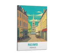 WGMDOEE Reims France Vintage Travel Posters 20x30inch(50x75cm) Canvas Poster Living Room Wall Art Home Decor