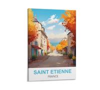 WGMDOEE Saint Etienne France Vintage Travel Poster 20x30inch(50x75cm) Canvas Poster Living Room Wall Art Home Decor