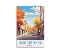 WGMDOEE Saint Etienne France Vintage Travel Posters 16x24inch(40x60cm) Canvas Poster Living Room Wall Art Home Decor